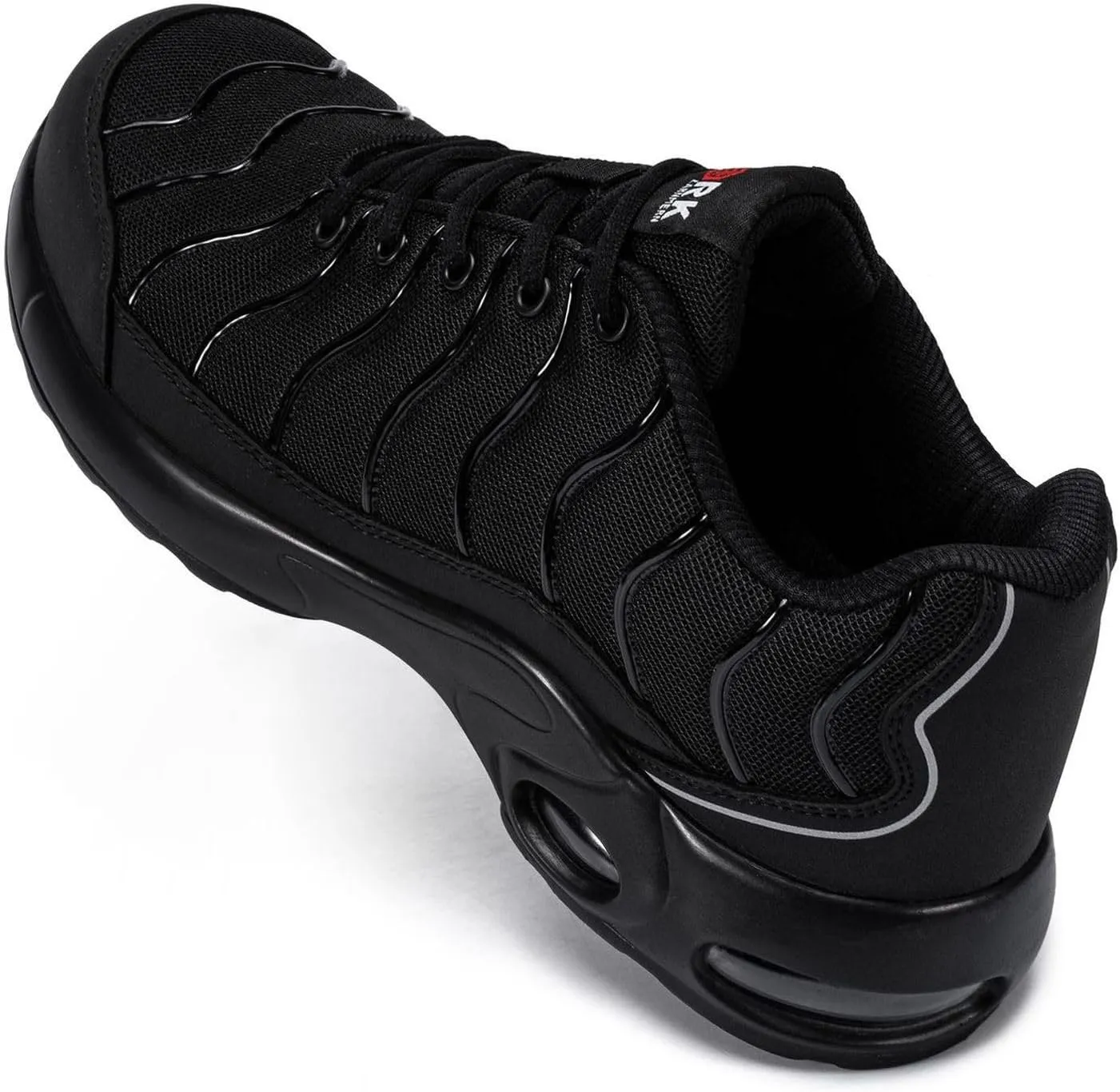 LARNMERN Air Cushion Steel Toe Shoes for Men Wide Women Lightweight Puncture Proof Work Safety Sneakers Breathable Slip Resistant Tennis Shoe