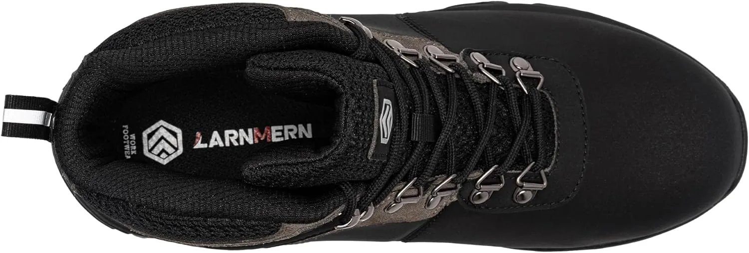 LARNMERN Steel Toe Boots Men, Non Slip Work Puncture Proof Safety Boot, Industrial Construction Comfortable Outdoor Hiking Military Tactical Shoes