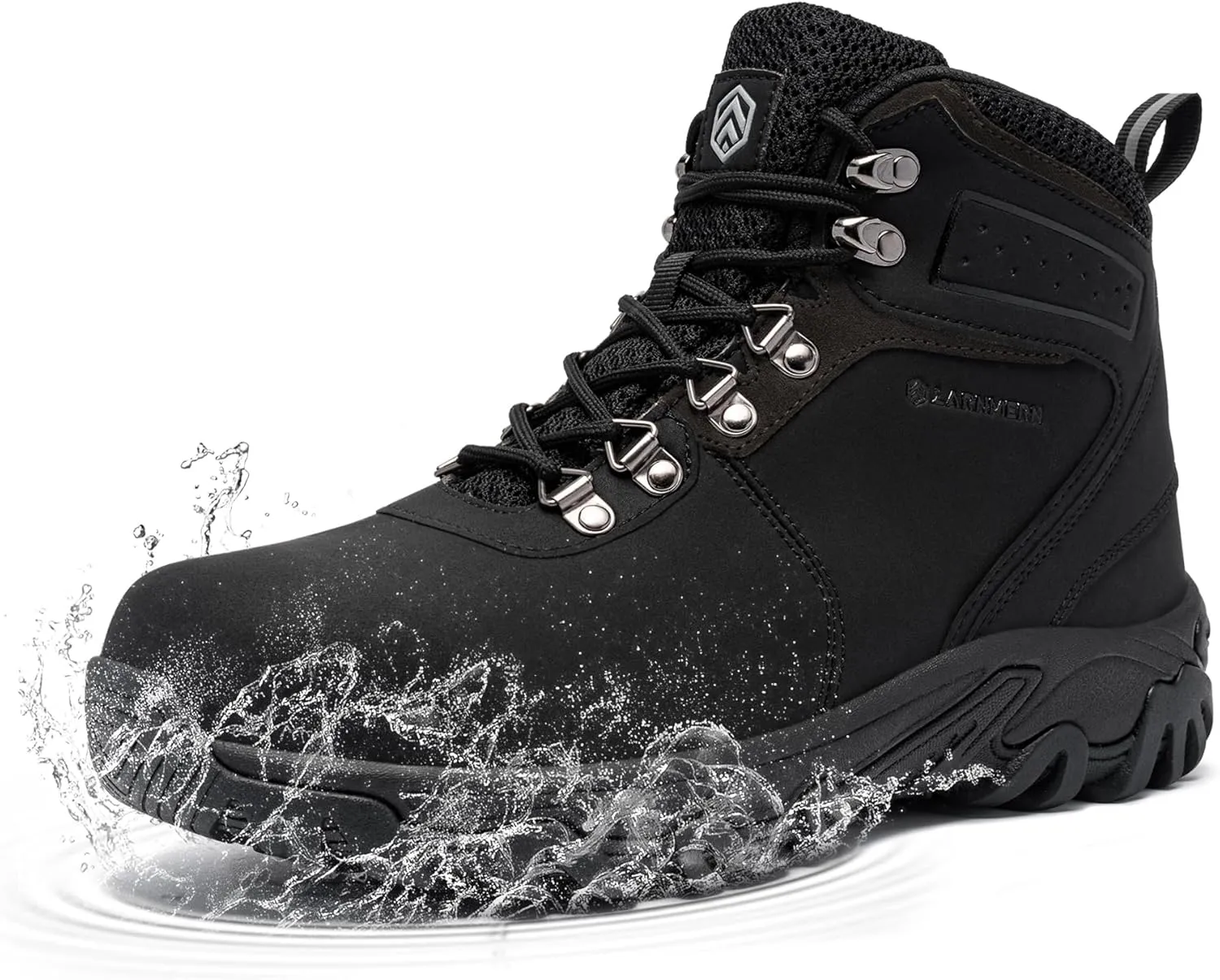 LARNMERN Steel Toe Boots Men, Non Slip Work Puncture Proof Safety Boot, Industrial Construction Comfortable Outdoor Hiking Military Tactical Shoes