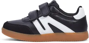LUCKY STEP Kids Classic Retro Gum Sole Fashion Sneakers School Tennis Skate Shoes Girls Boys Hook and Loop Walking Casual Toddler Footwear Anti Slip Trainers