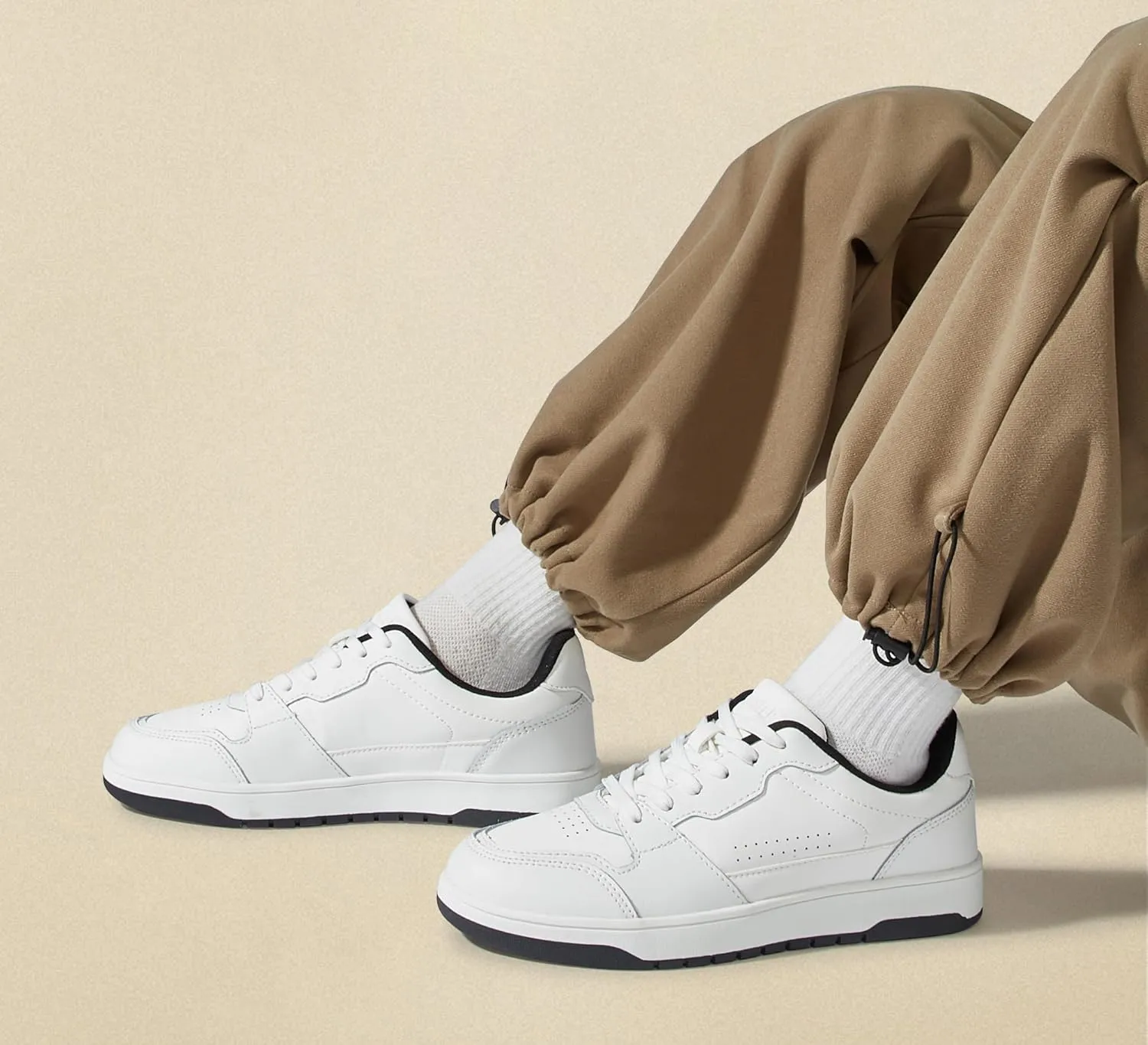 LUCKY STEP Men's Fashion Sneakers Lace Up Casual Low Top Anti-Slip Tennis Skateboard Basketball Walking Shoes