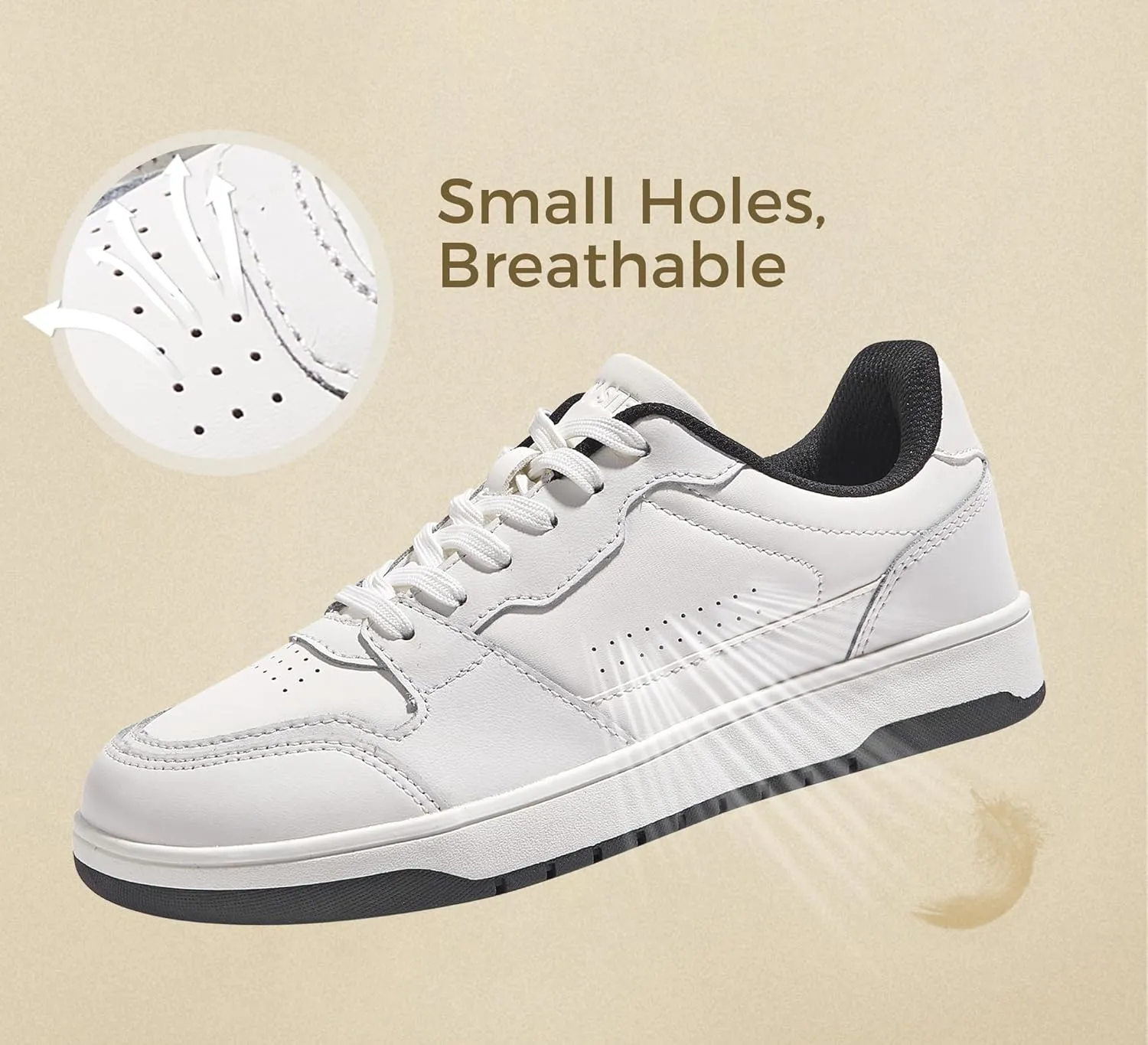 LUCKY STEP Men's Fashion Sneakers Lace Up Casual Low Top Anti-Slip Tennis Skateboard Basketball Walking Shoes