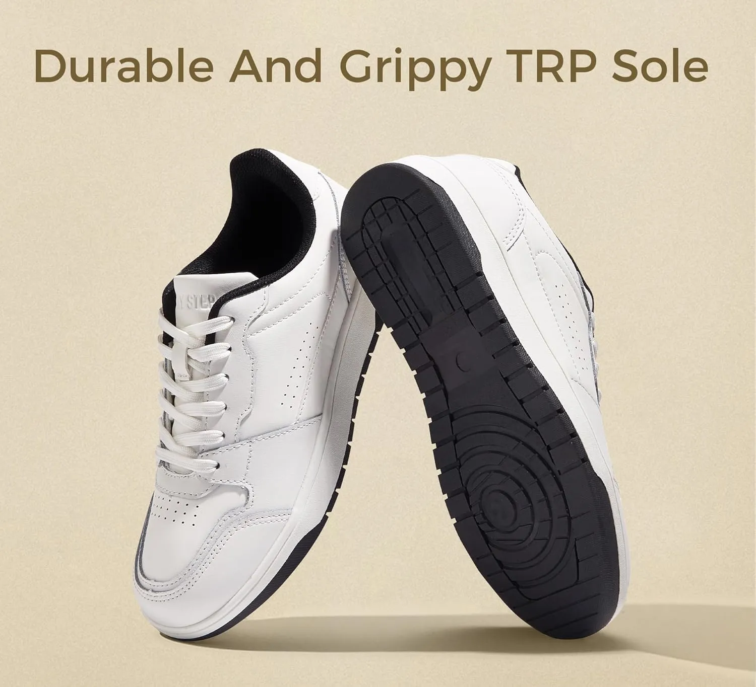 LUCKY STEP Men's Fashion Sneakers Lace Up Casual Low Top Anti-Slip Tennis Skateboard Basketball Walking Shoes