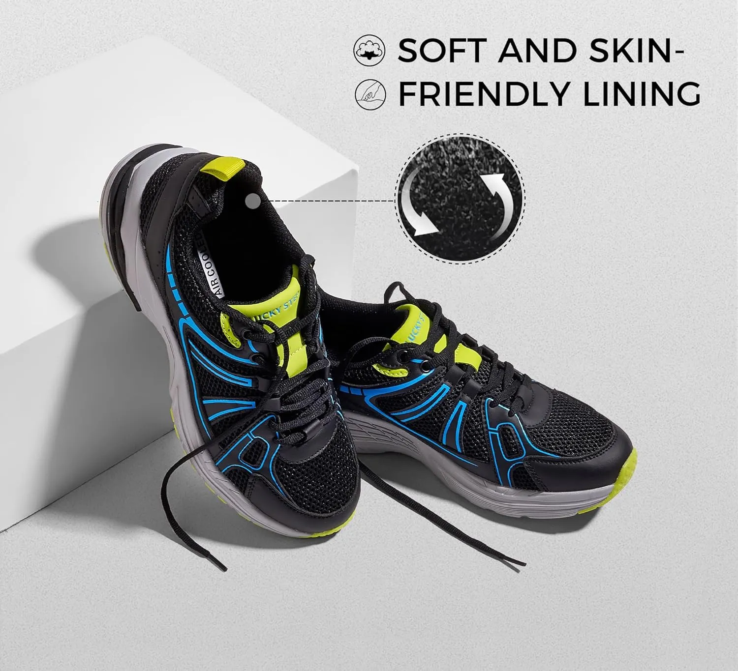 LUCKY STEP Men's Mesh Breathable Fashion Sneakers Non Slip Comfortable Running Shoes Lightweight Casual Workout Tennis Shoes