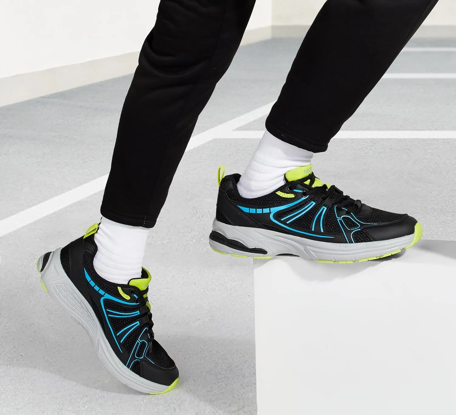 LUCKY STEP Men's Mesh Breathable Fashion Sneakers Non Slip Comfortable Running Shoes Lightweight Casual Workout Tennis Shoes