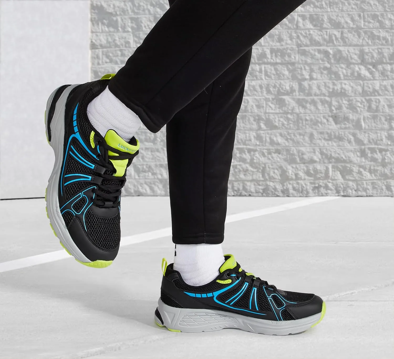 LUCKY STEP Men's Mesh Breathable Fashion Sneakers Non Slip Comfortable Running Shoes Lightweight Casual Workout Tennis Shoes