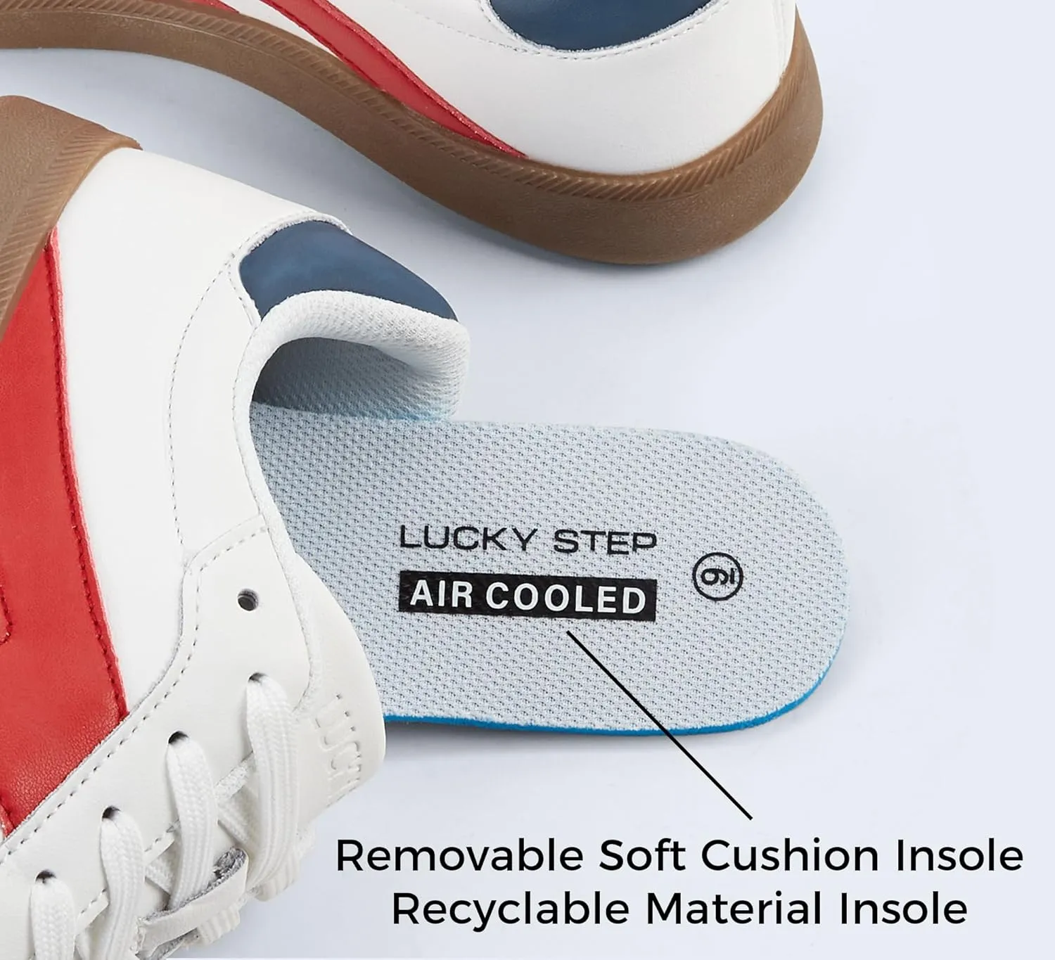 LUCKY STEP Men's Retro Fashion Sneakers Low Top Comfort Trainers Casual Lightweight Classic Walking Shoes