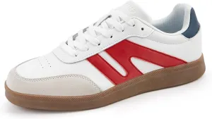 LUCKY STEP Men's Retro Fashion Sneakers Low Top Comfort Trainers Casual Lightweight Classic Walking Shoes