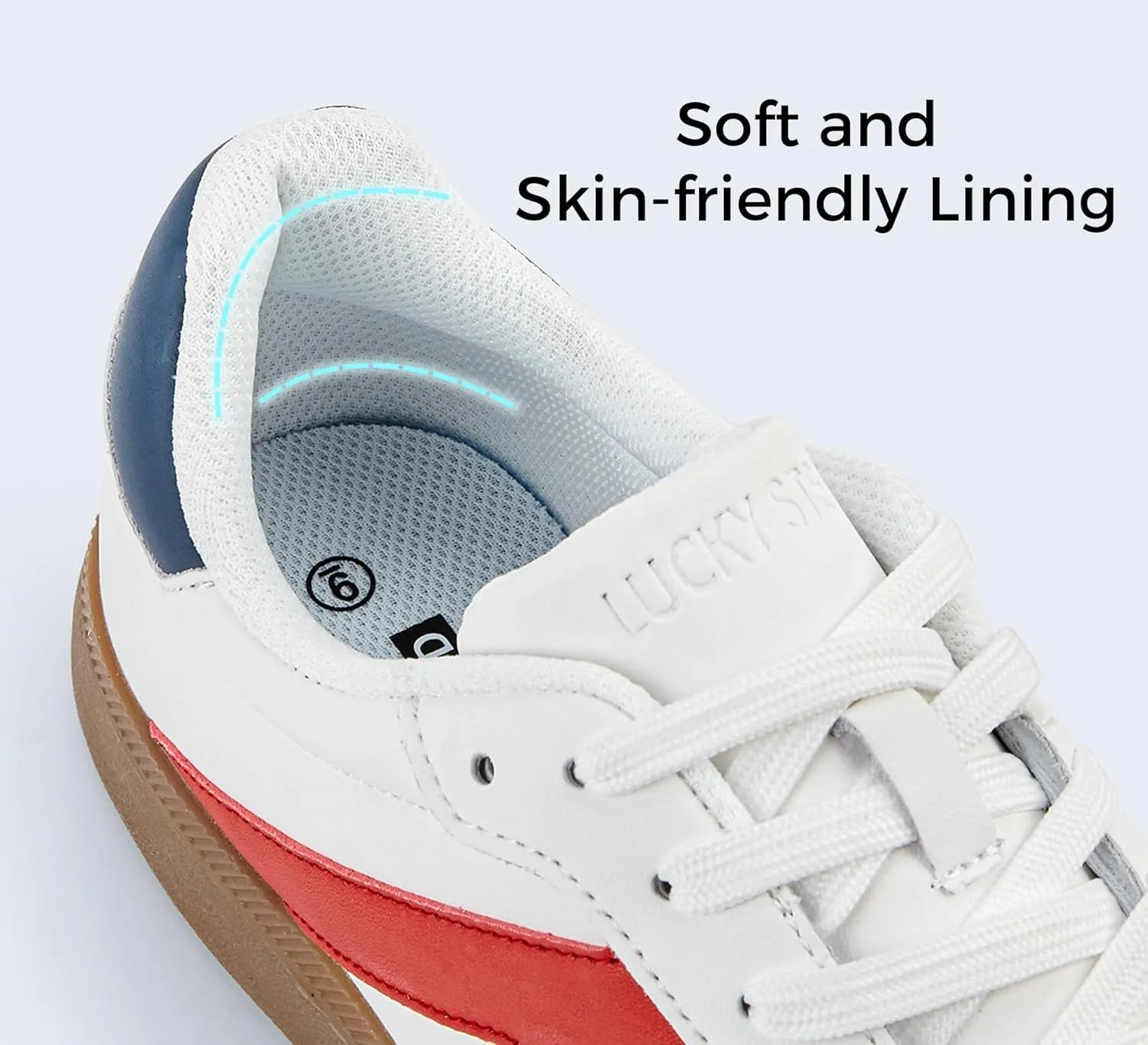 LUCKY STEP Men's Retro Fashion Sneakers Low Top Comfort Trainers Casual Lightweight Classic Walking Shoes