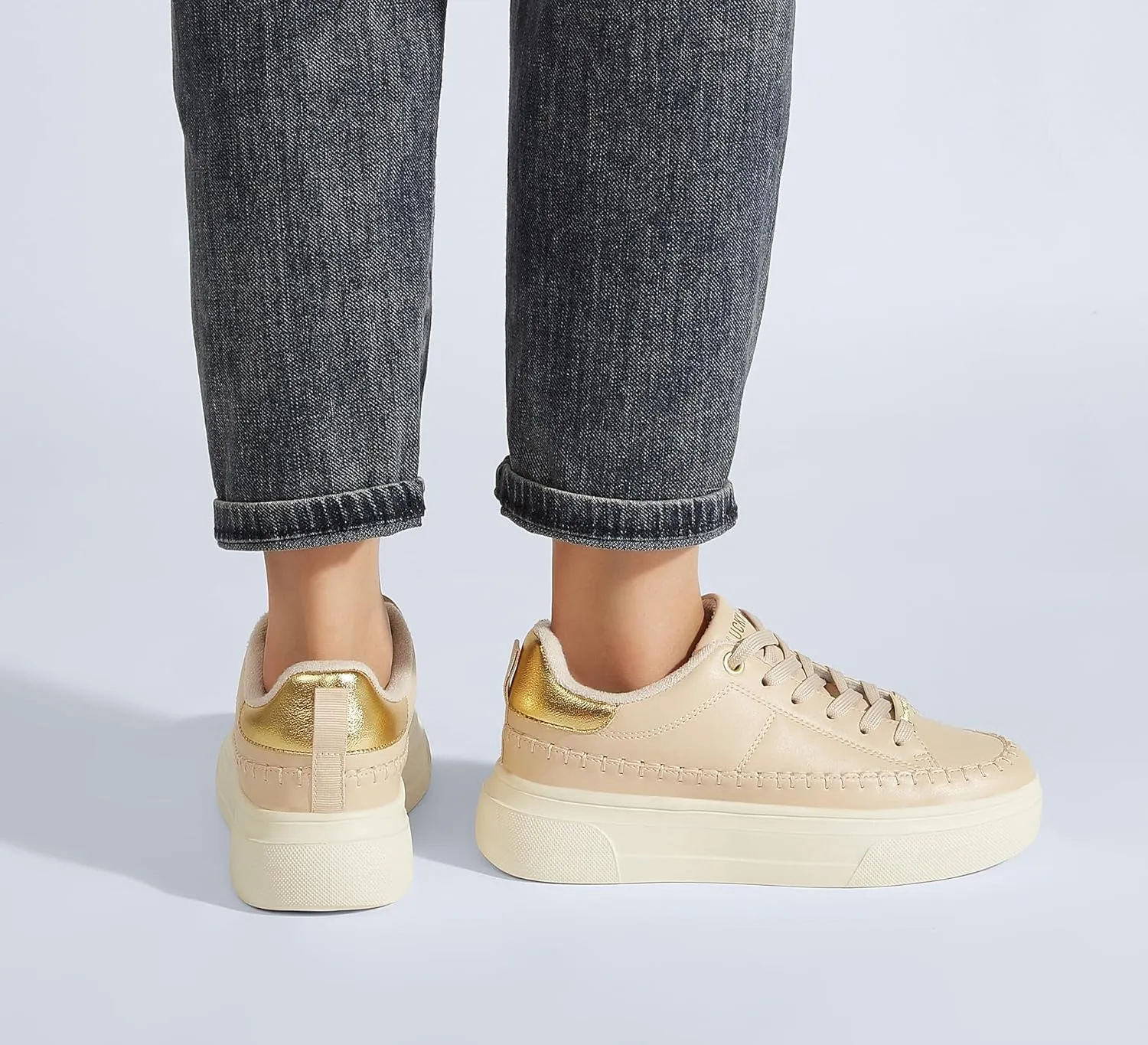 LUCKY STEP Platform Glitter Sneakers for Women Fashion Sparkly Bling Shiny Low Top Tennis Sneakers Faux Leather Casual Walking Shoes