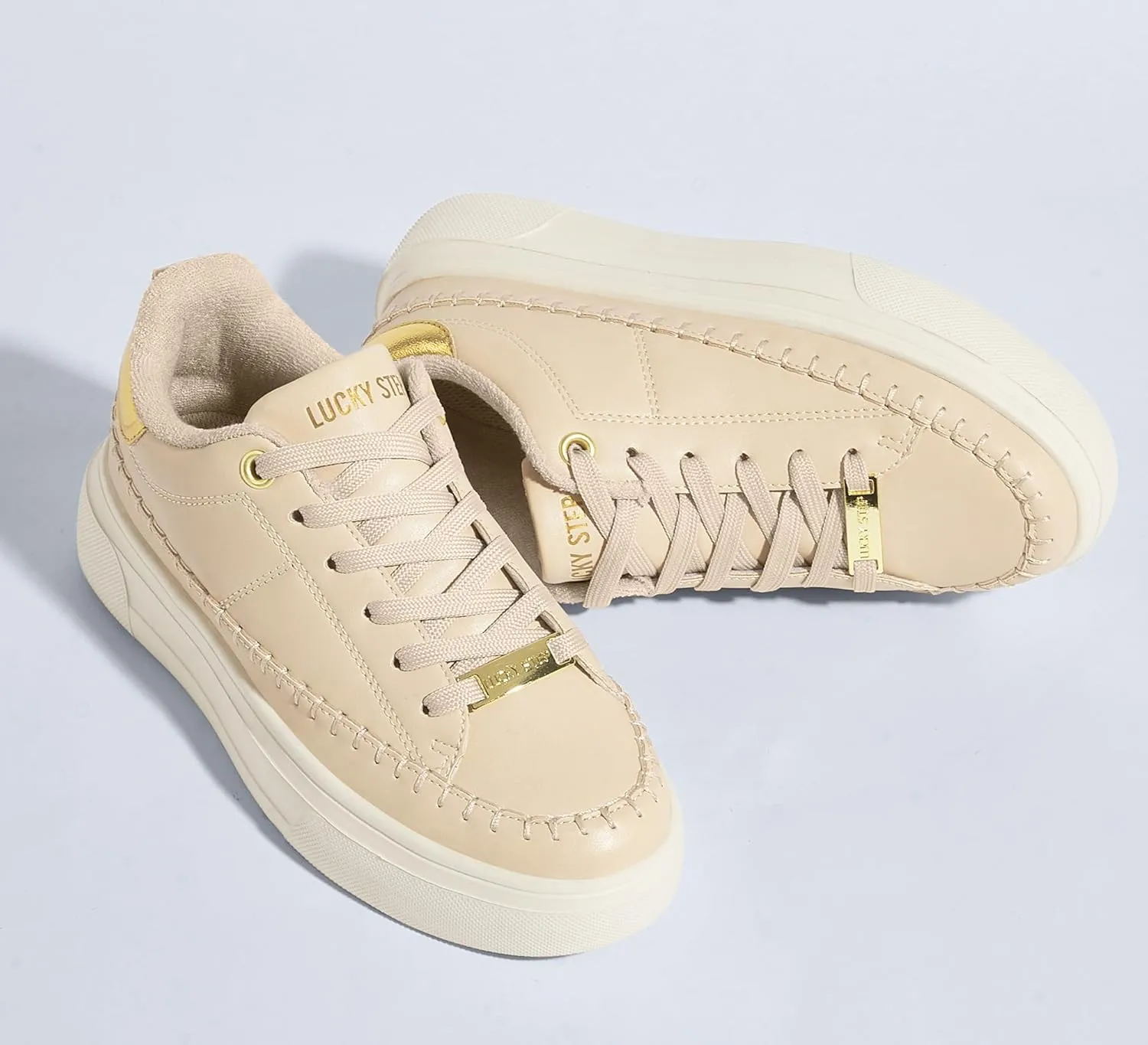 LUCKY STEP Platform Glitter Sneakers for Women Fashion Sparkly Bling Shiny Low Top Tennis Sneakers Faux Leather Casual Walking Shoes