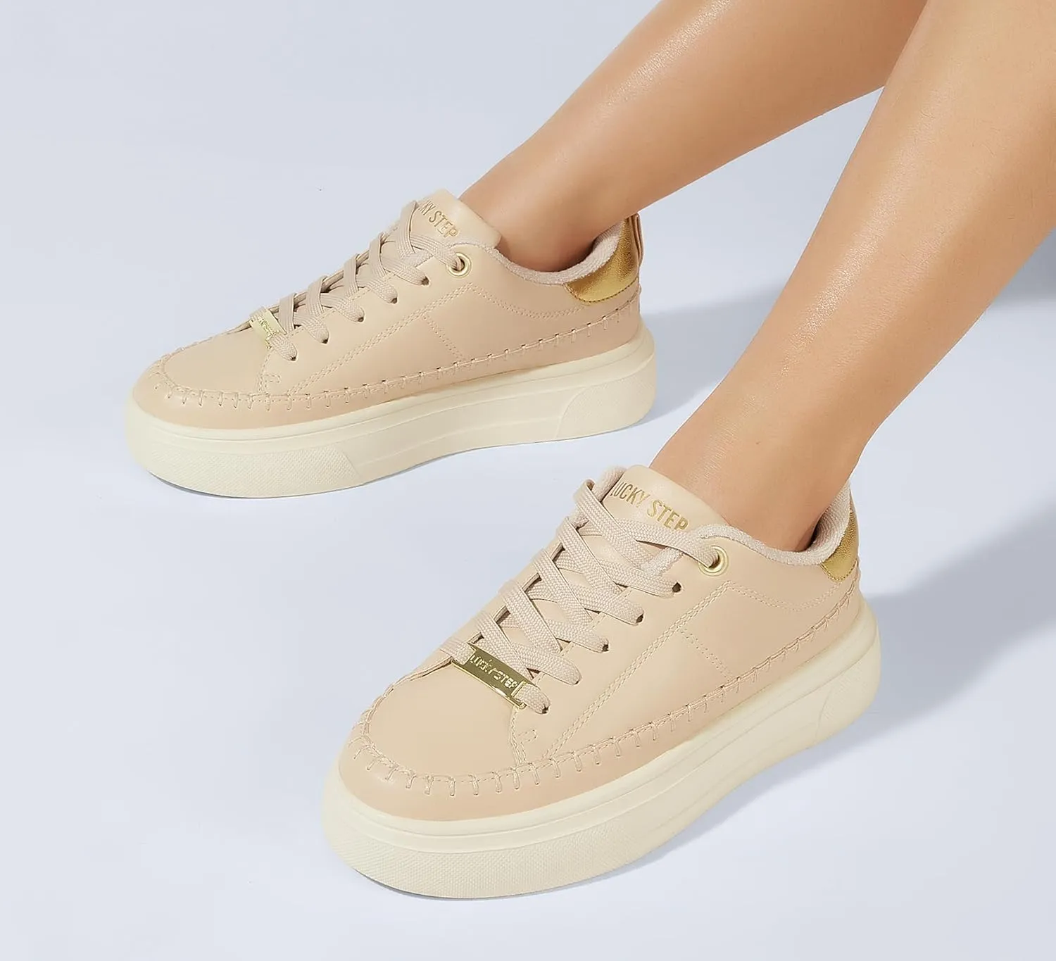 LUCKY STEP Platform Glitter Sneakers for Women Fashion Sparkly Bling Shiny Low Top Tennis Sneakers Faux Leather Casual Walking Shoes