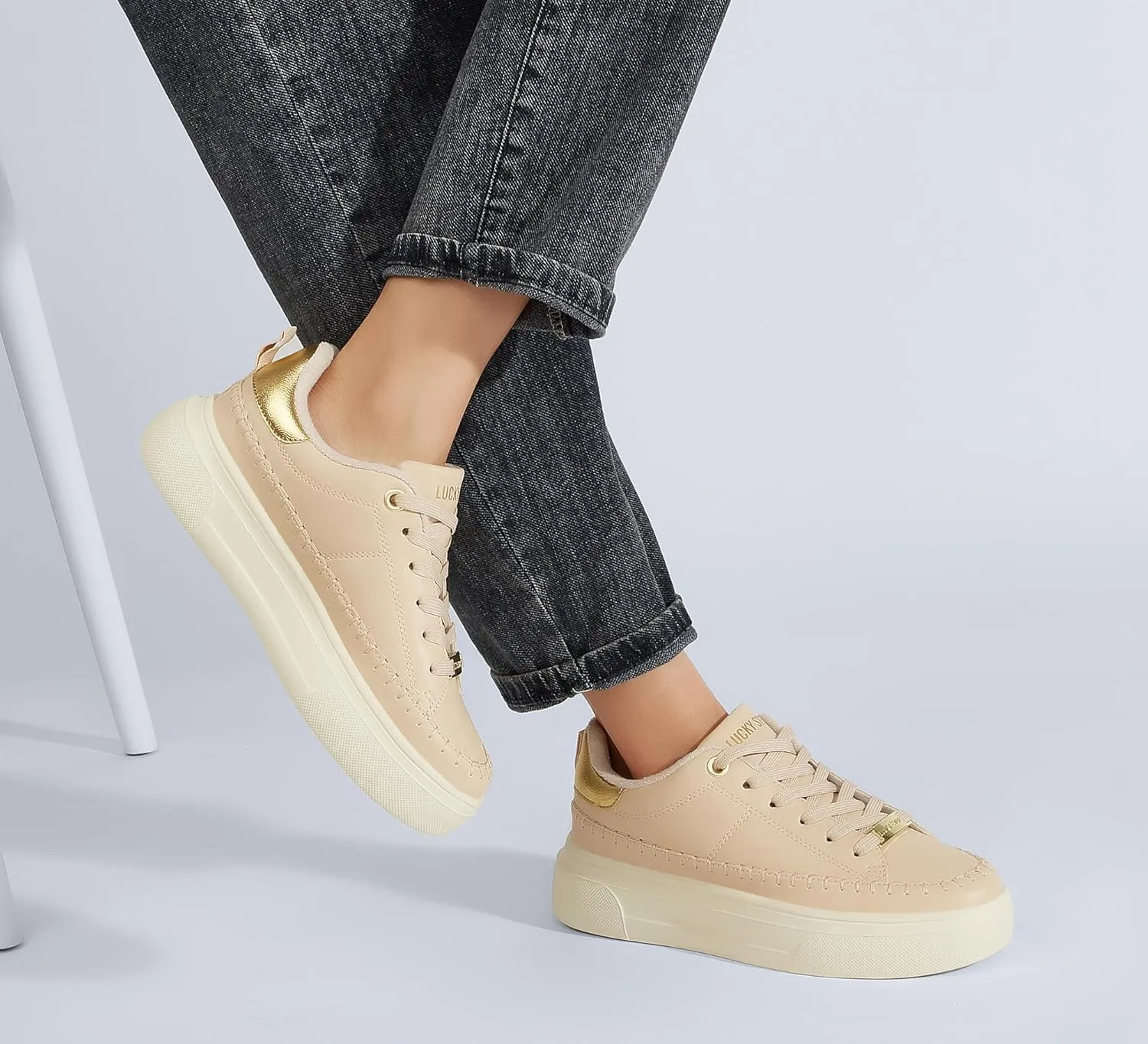 LUCKY STEP Platform Glitter Sneakers for Women Fashion Sparkly Bling Shiny Low Top Tennis Sneakers Faux Leather Casual Walking Shoes