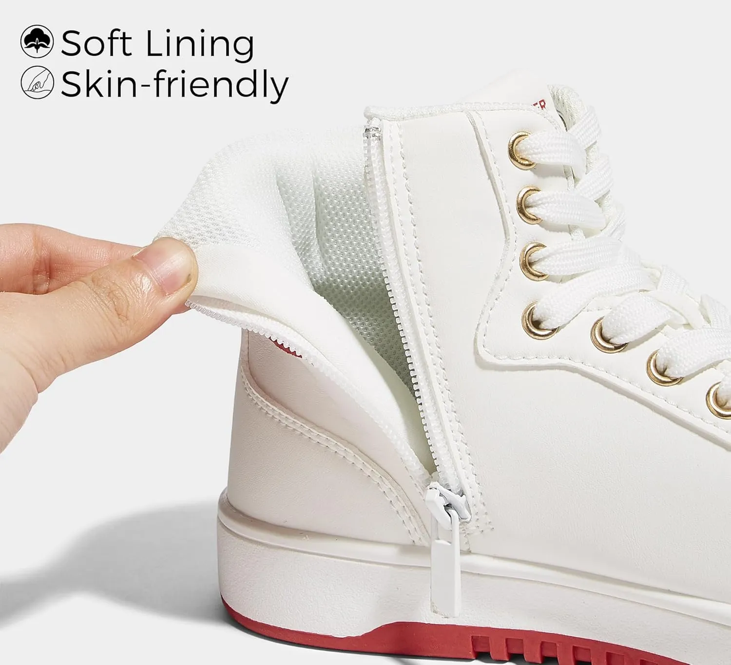 LUCKY STEP Women High Top Fashion Glitter Star Sneakers Retro Zipper Ankle Boots Basketball Tennis Casual Faux Leather Walking Shoes