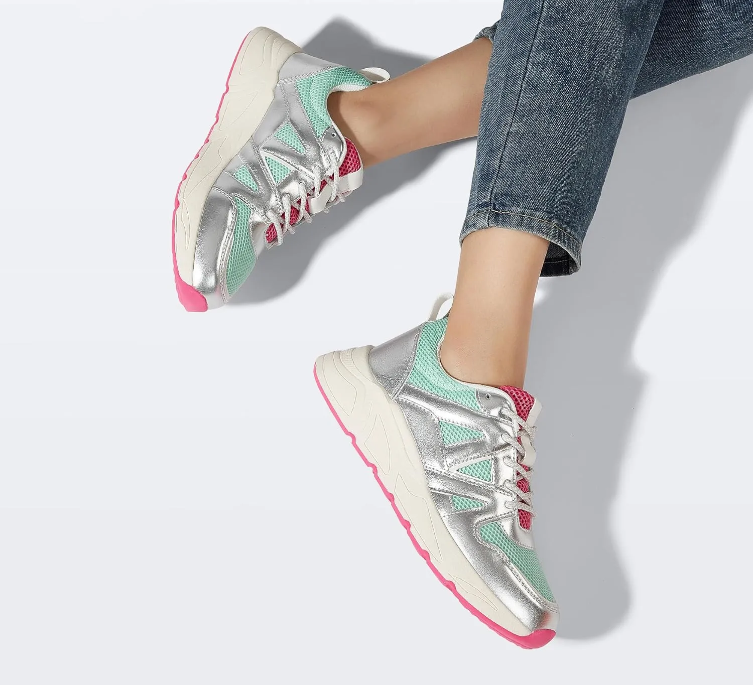 LUCKY STEP Women‘s Fashion Cusual Sneakers Platform Classic Leopard Walking Tennis Travel Shoes Chunky Colorful Lifestyle Sneakers