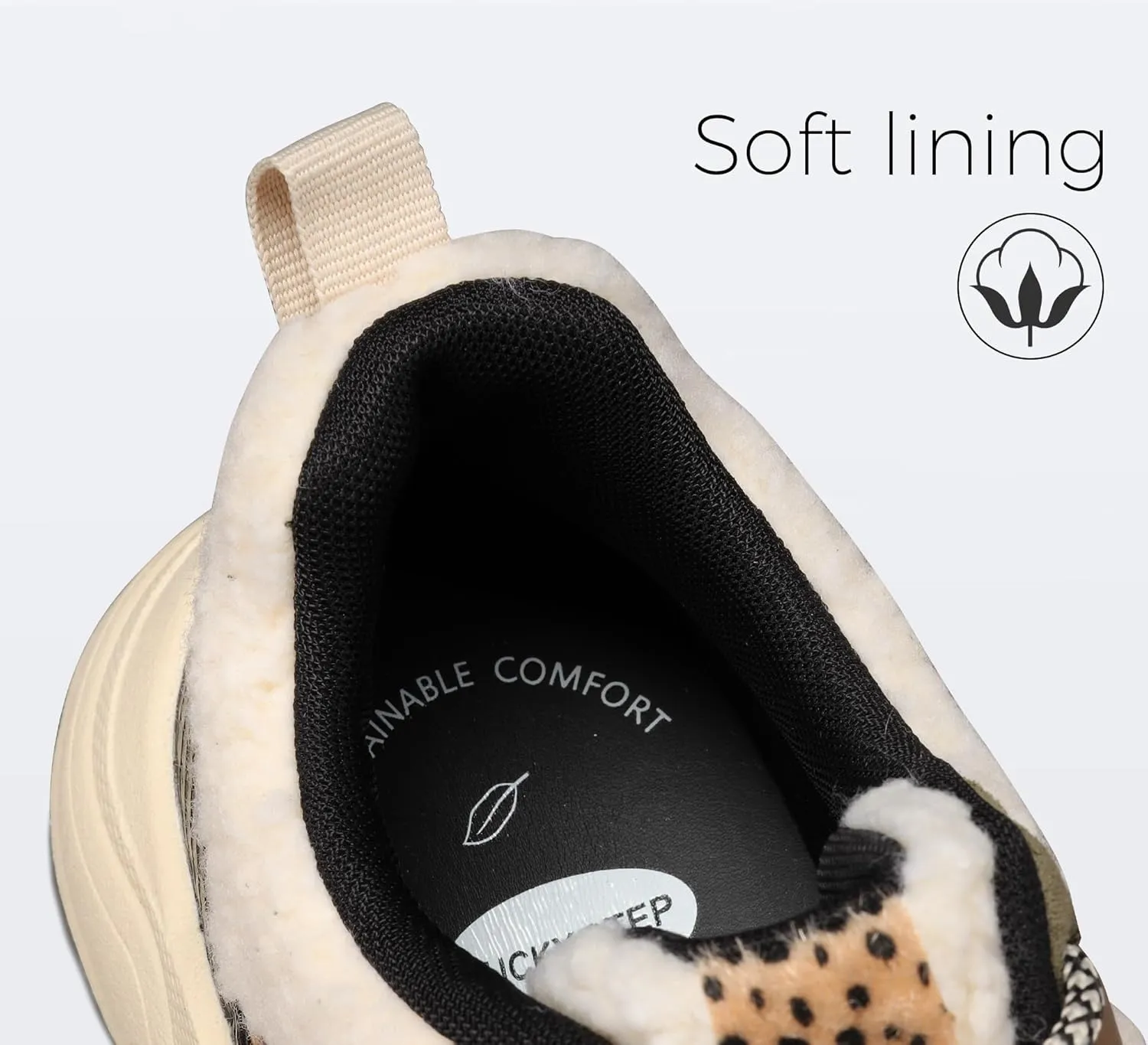LUCKY STEP Women‘s Fashion Cusual Sneakers Platform Classic Leopard Walking Tennis Travel Shoes Chunky Colorful Lifestyle Sneakers