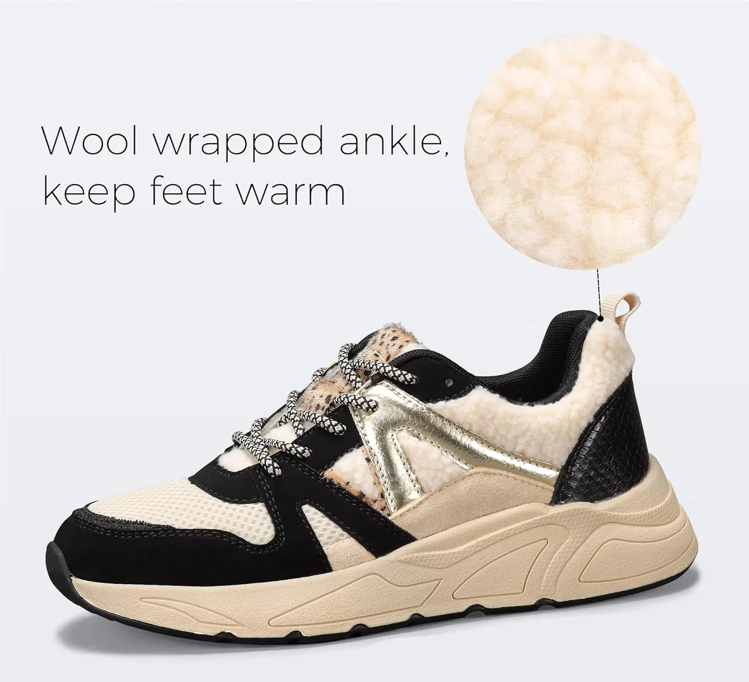 LUCKY STEP Women‘s Fashion Cusual Sneakers Platform Classic Leopard Walking Tennis Travel Shoes Chunky Colorful Lifestyle Sneakers