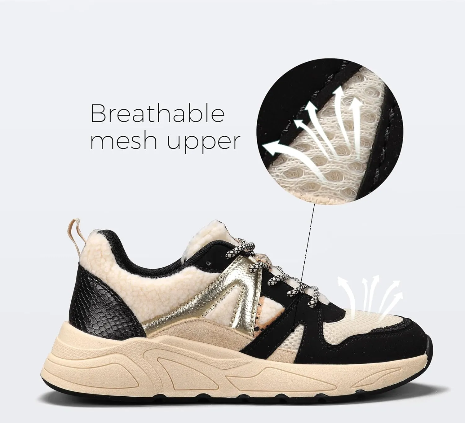 LUCKY STEP Women‘s Fashion Cusual Sneakers Platform Classic Leopard Walking Tennis Travel Shoes Chunky Colorful Lifestyle Sneakers