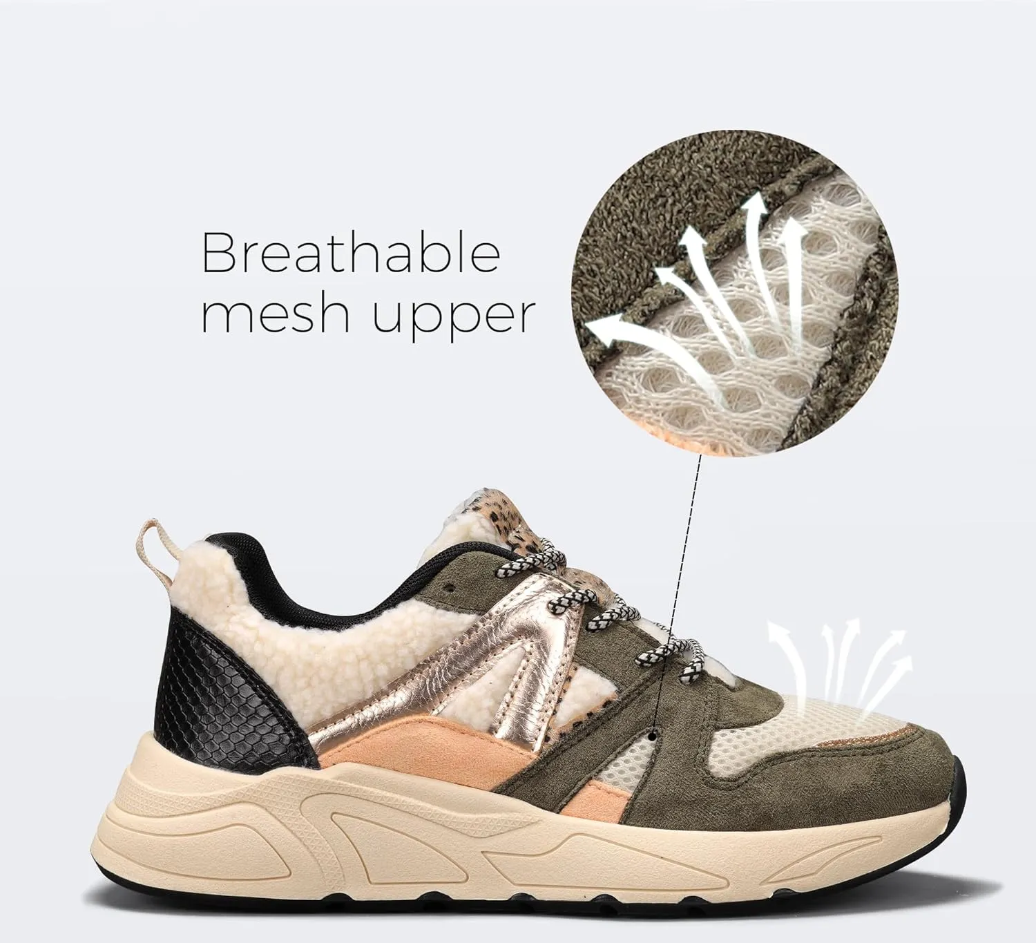 LUCKY STEP Women‘s Fashion Cusual Sneakers Platform Classic Leopard Walking Tennis Travel Shoes Chunky Colorful Lifestyle Sneakers
