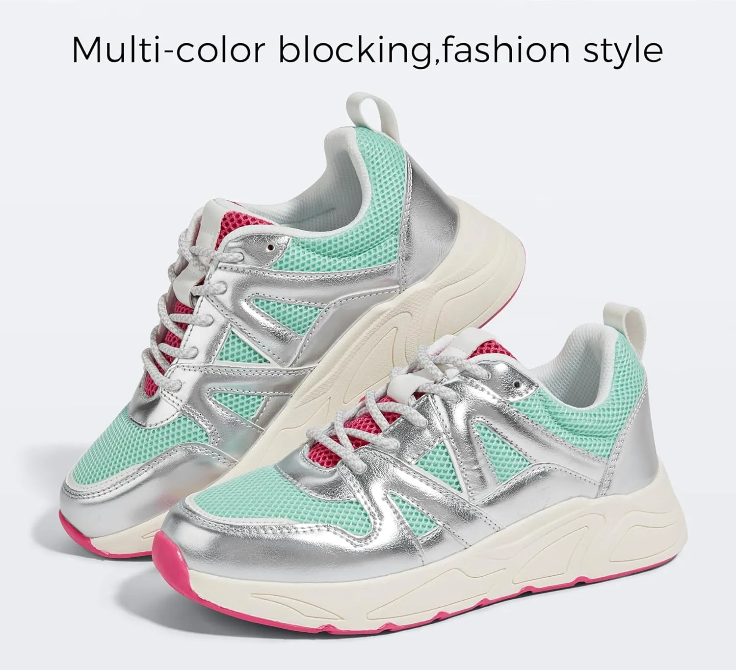 LUCKY STEP Women‘s Fashion Cusual Sneakers Platform Classic Leopard Walking Tennis Travel Shoes Chunky Colorful Lifestyle Sneakers