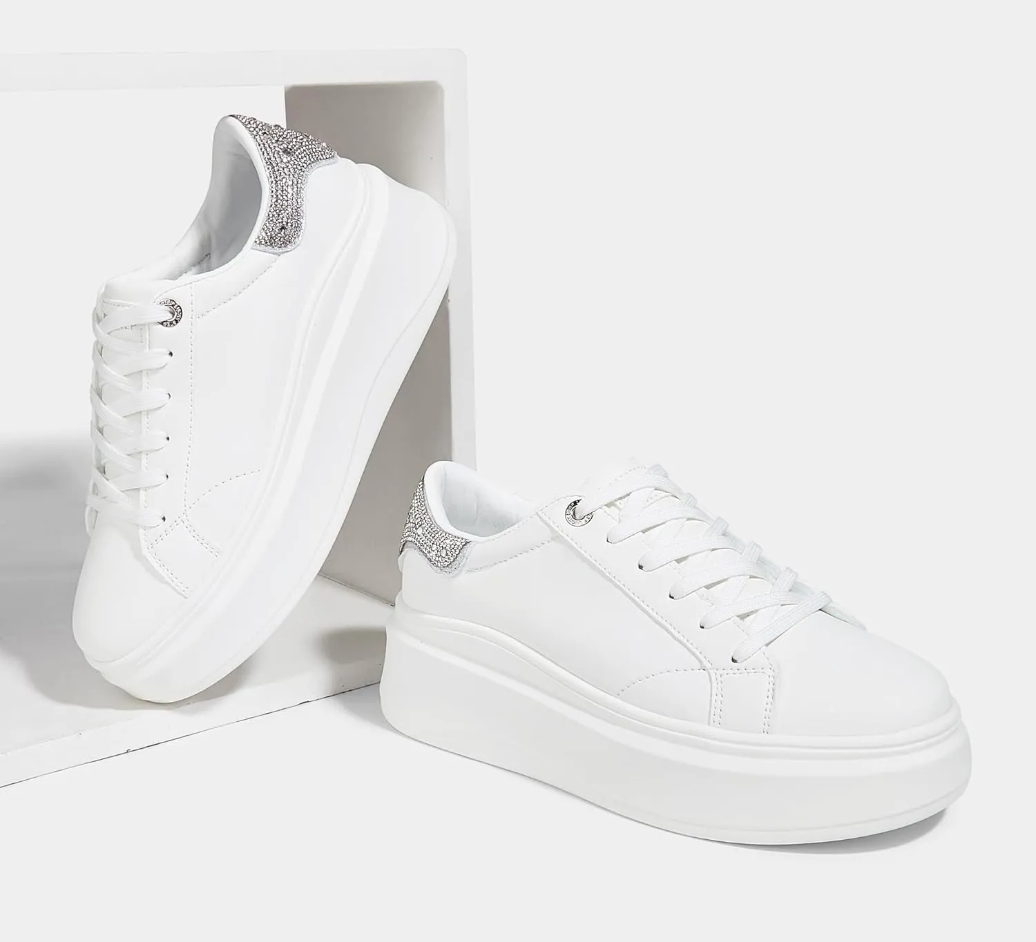 LUCKY STEP Women's Platform Fashion Sneakers Faux Leather Classic Tennis Shoes Low Top Casual Walking Shoes
