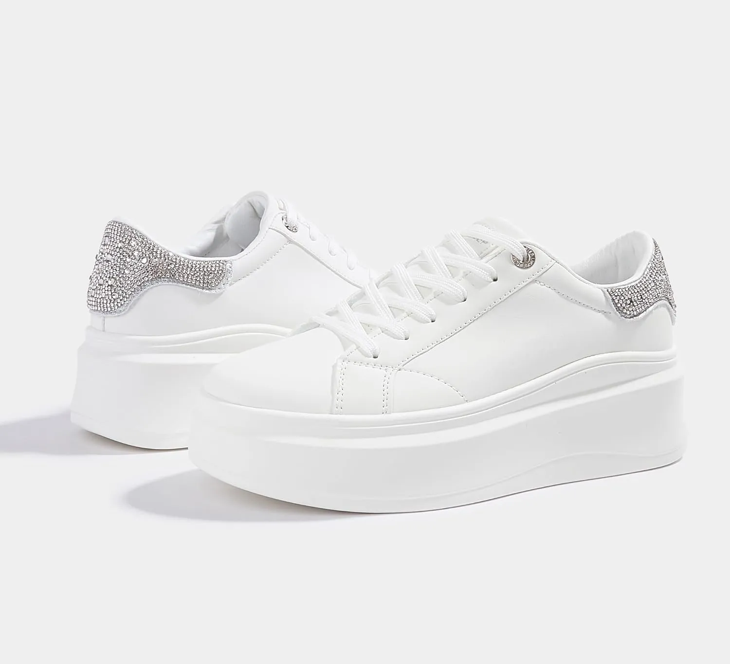 LUCKY STEP Women's Platform Fashion Sneakers Faux Leather Classic Tennis Shoes Low Top Casual Walking Shoes