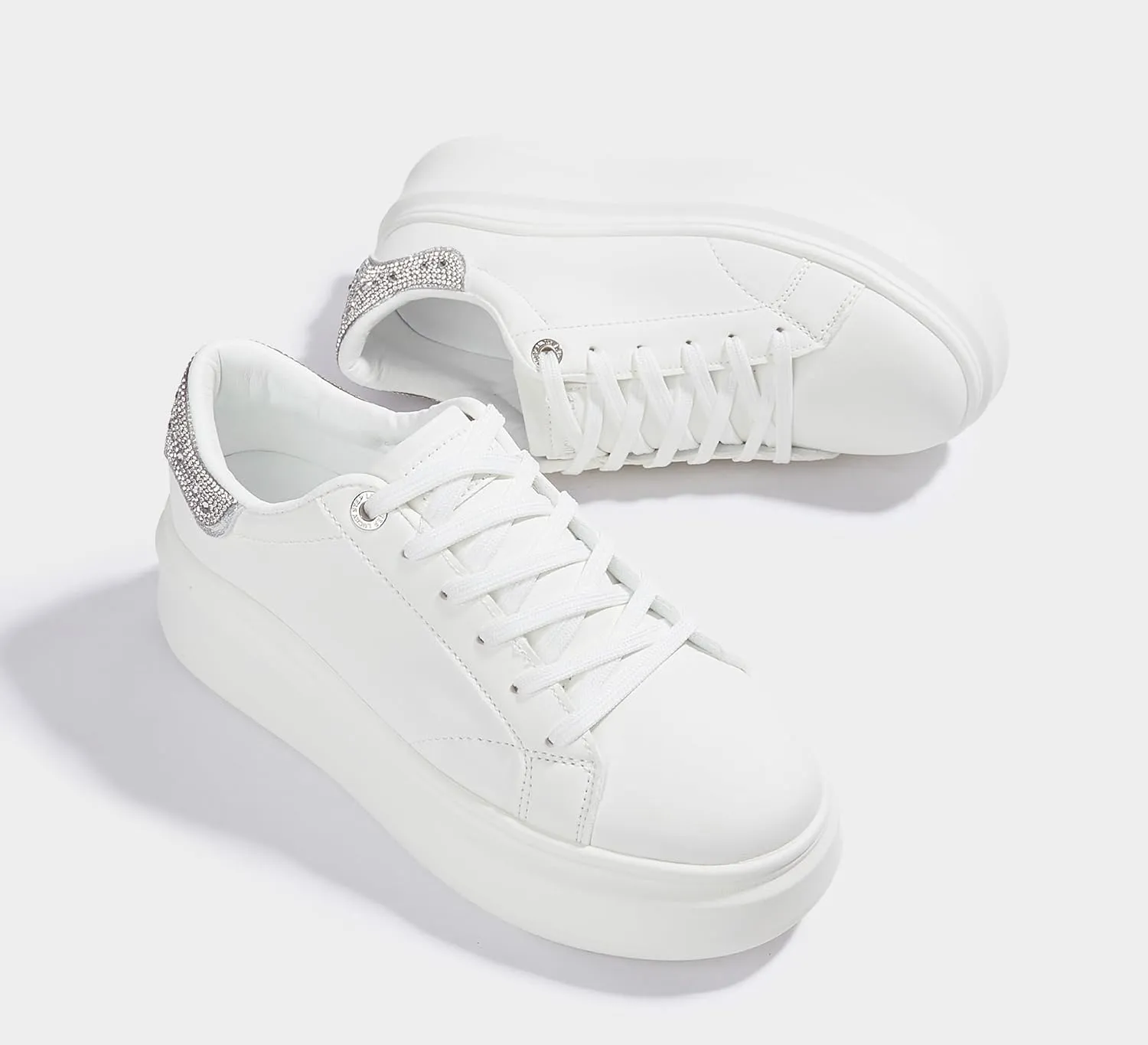 LUCKY STEP Women's Platform Fashion Sneakers Faux Leather Classic Tennis Shoes Low Top Casual Walking Shoes