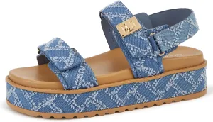 LUCKY STEP Women's Raffia Platform Wedge Sandals Open Toe Slingback Sandals Adjustable Double Strap Beach Sandals