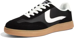 LUCKY STEP Women's Retro Fashion Sneakers Classic Casual Walking Shoes Non Slip Comfort Skate Shoes