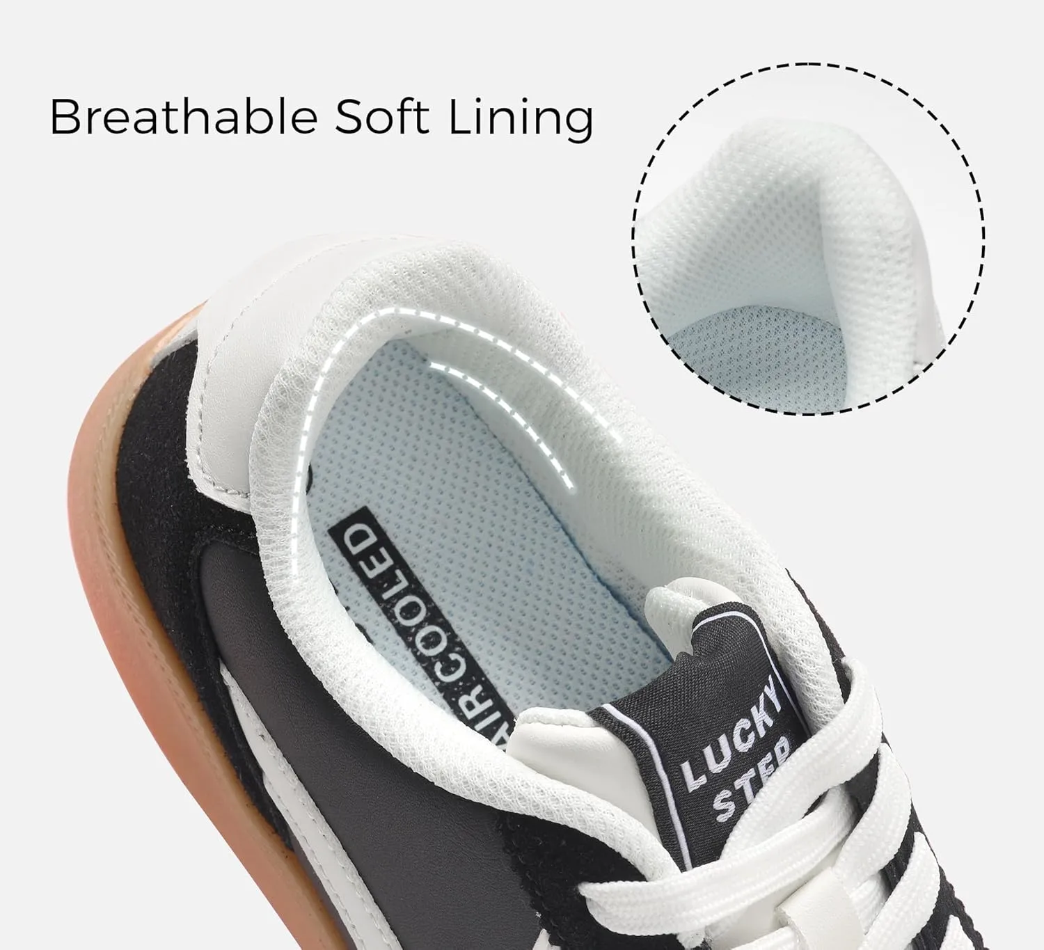 LUCKY STEP Women's Retro Fashion Sneakers Classic Casual Walking Shoes Non Slip Comfort Skate Shoes