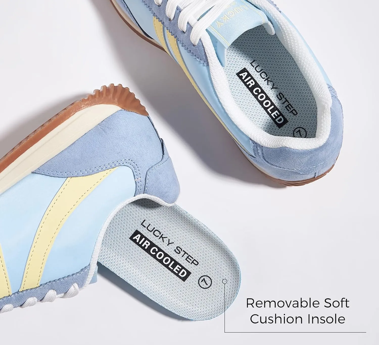 LUCKY STEP Women's Retro Fashion Sneakers Non Slip Comfortable Casual Running Shoes Breathable Classic Walking Trainers