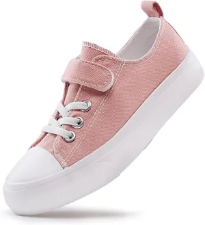 LUMUBBY Kid Shoes for Boys Girls Toddler Little Kid Canvas Low Top Sneakers Classic Adjustable Strap Lace up Shoes for Kids Breathable Lightweight