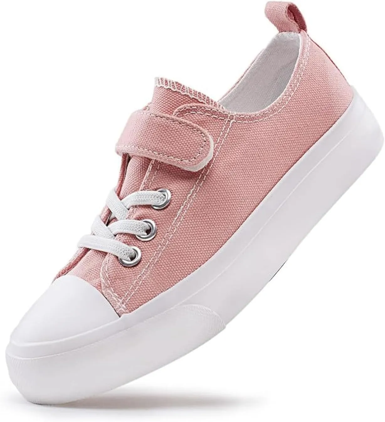 LUMUBBY Kid Shoes for Boys Girls Toddler Little Kid Canvas Low Top Sneakers Classic Adjustable Strap Lace up Shoes for Kids Breathable Lightweight