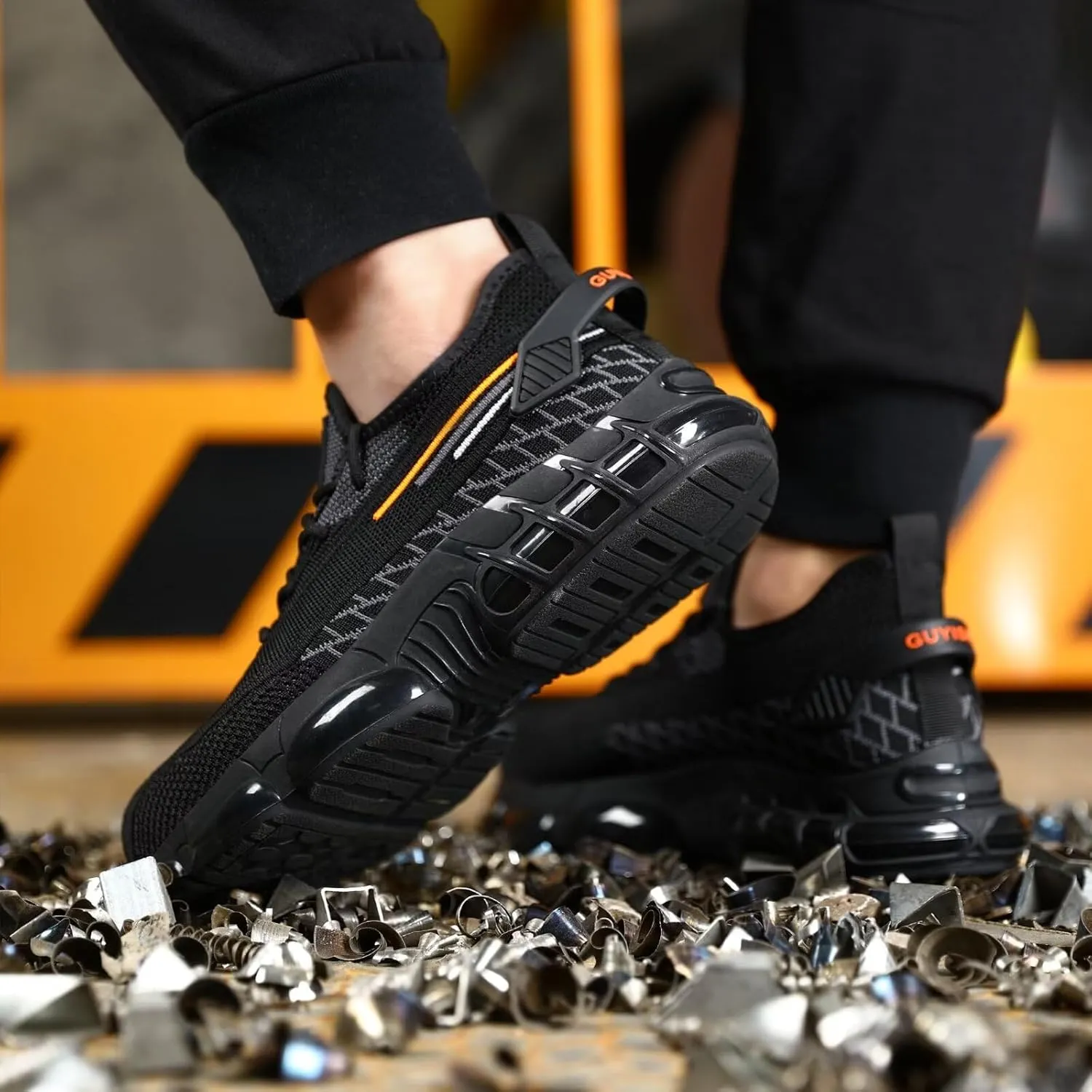 Luolocsn Work Safety Steel Toe Boots for Men and Women Lightweight Breathable Industrial & Construction Shoes