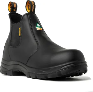Men's ASTM & CSA Certified Composite Toe Chelsea Work Boots – 100% Leather, Lightweight, I/C/EH/PR/ESR, Oil/Slip/Heat Resistant, Rubber Outsole, Safety Boots 5666
