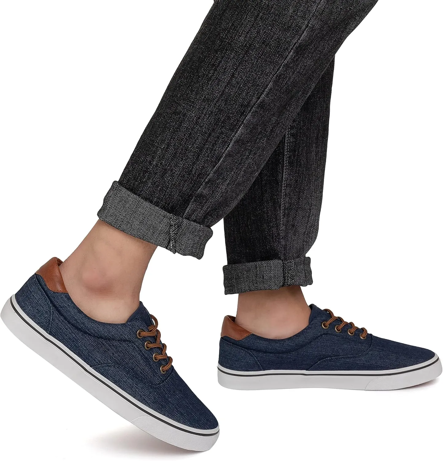 Men's Black Classic Low Top Shoes Canvas Fashion Sneaker with Soft Insole Causal Dress Shoes for Men Comfortable Walking Shoes