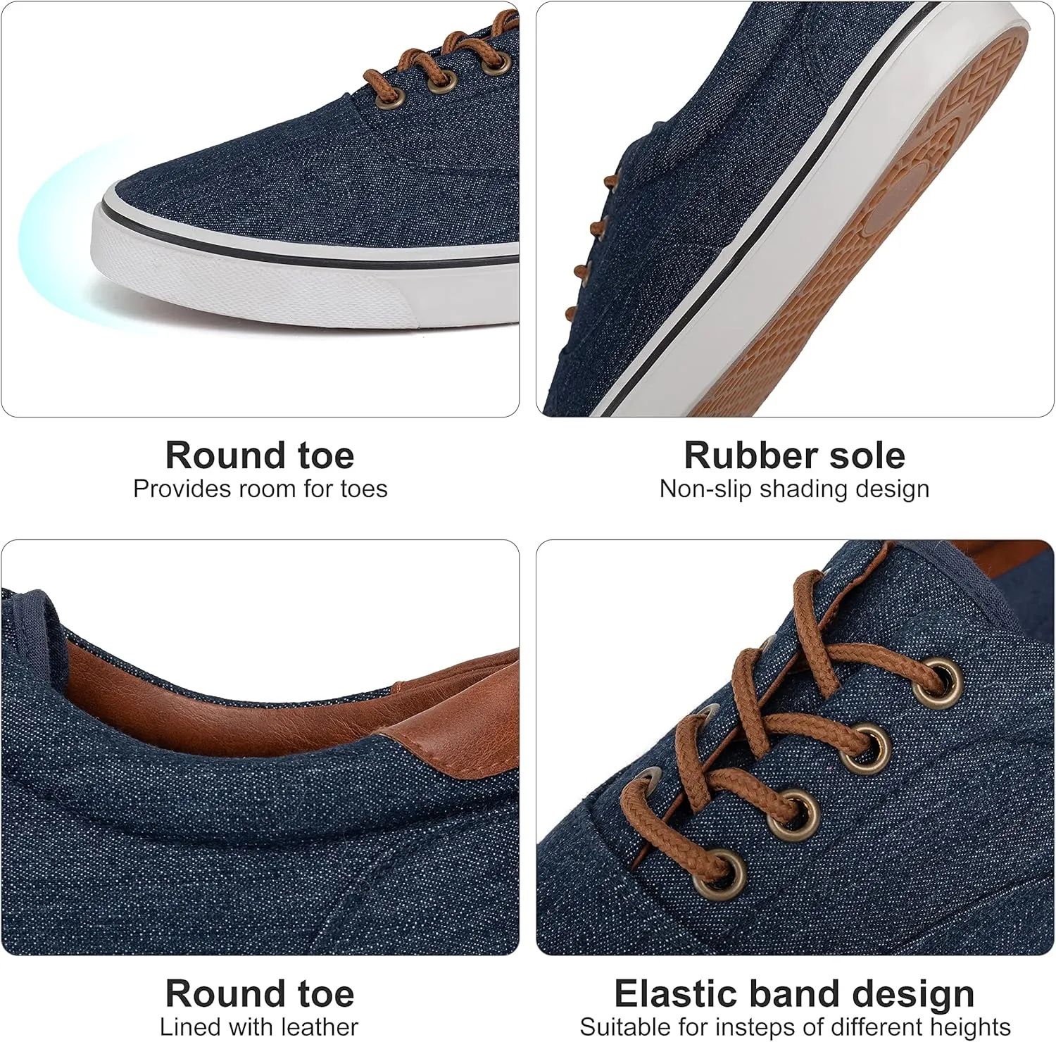 Men's Black Classic Low Top Shoes Canvas Fashion Sneaker with Soft Insole Causal Dress Shoes for Men Comfortable Walking Shoes