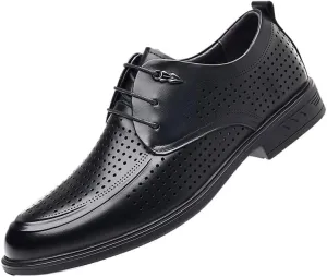 Men's Business Formal Leather Sandals Summer Breathable Leather Shoes Hollow-Out Cowhide Casual Men's Dress Shoes(10)