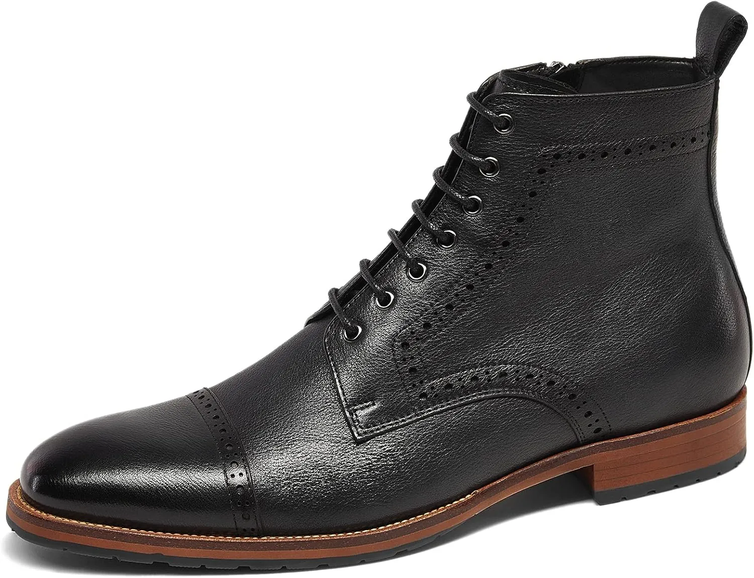Mens motorcycle boots genuine leather combat casual Dress work boots for men