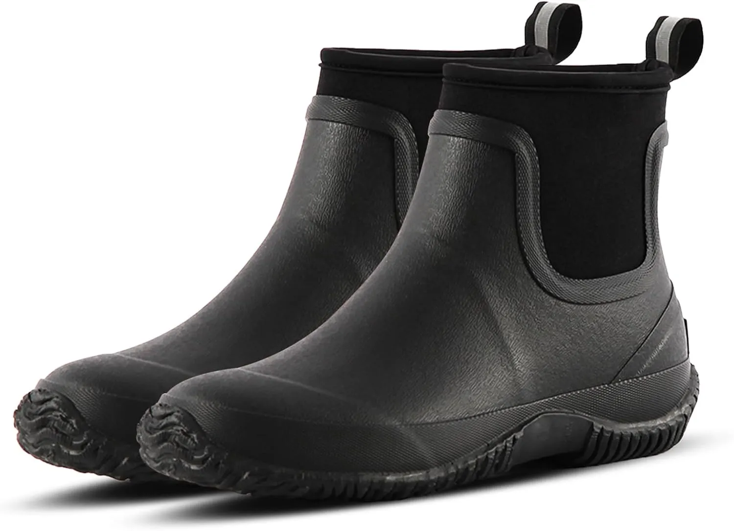 Men's Rain Boots, Waterproof Rubber Garden Boots for Men, Men's Outdoor Work Ankle Shoes, Non Slip Neoprene Rubber Short Mud Boots for Hunting Fishing