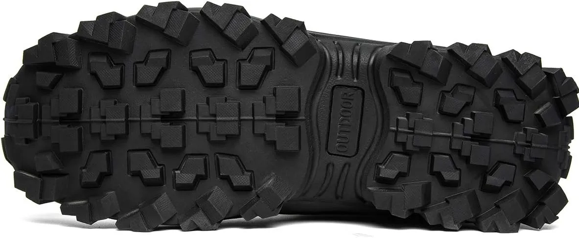 Men's Waterproof Hiking Boots Winter Outdoor Warm Fur Lined Snow Boots Backpacking Working Boots