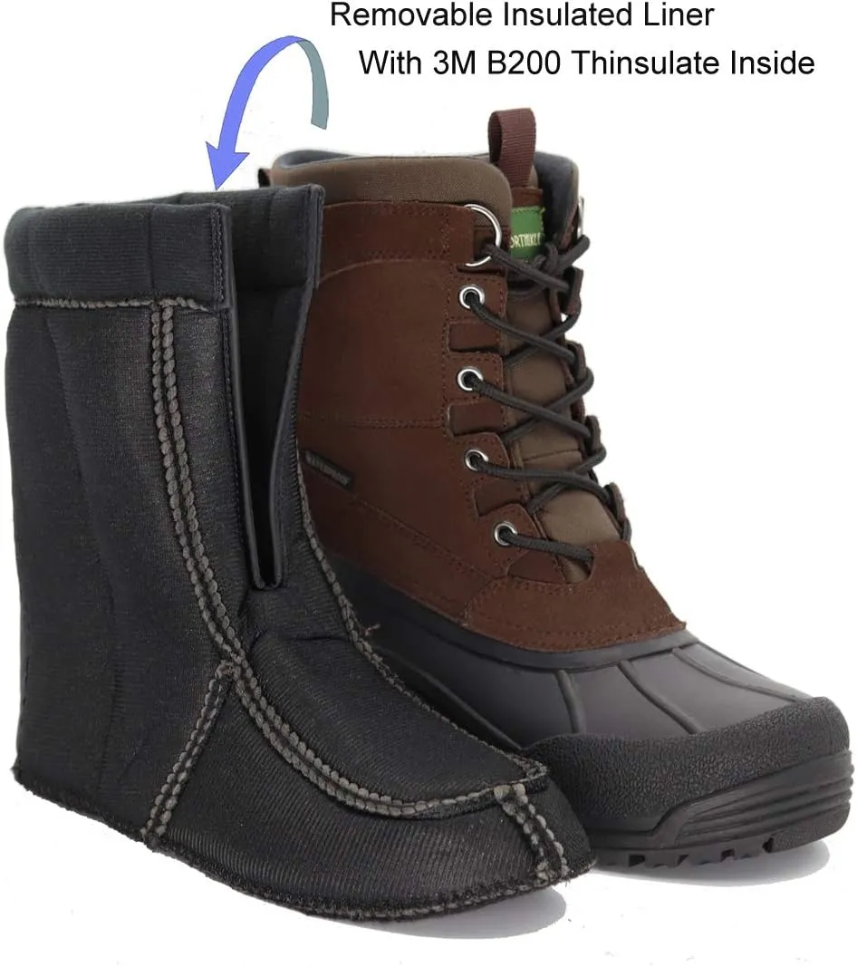 Men's Winter uggs are Waterproof, Non-Slip, Safe and Warm Outdoor Classic Suede, Detachable Lining, Non-Slip Rubber Outsole, Mid-Calf Height Boots