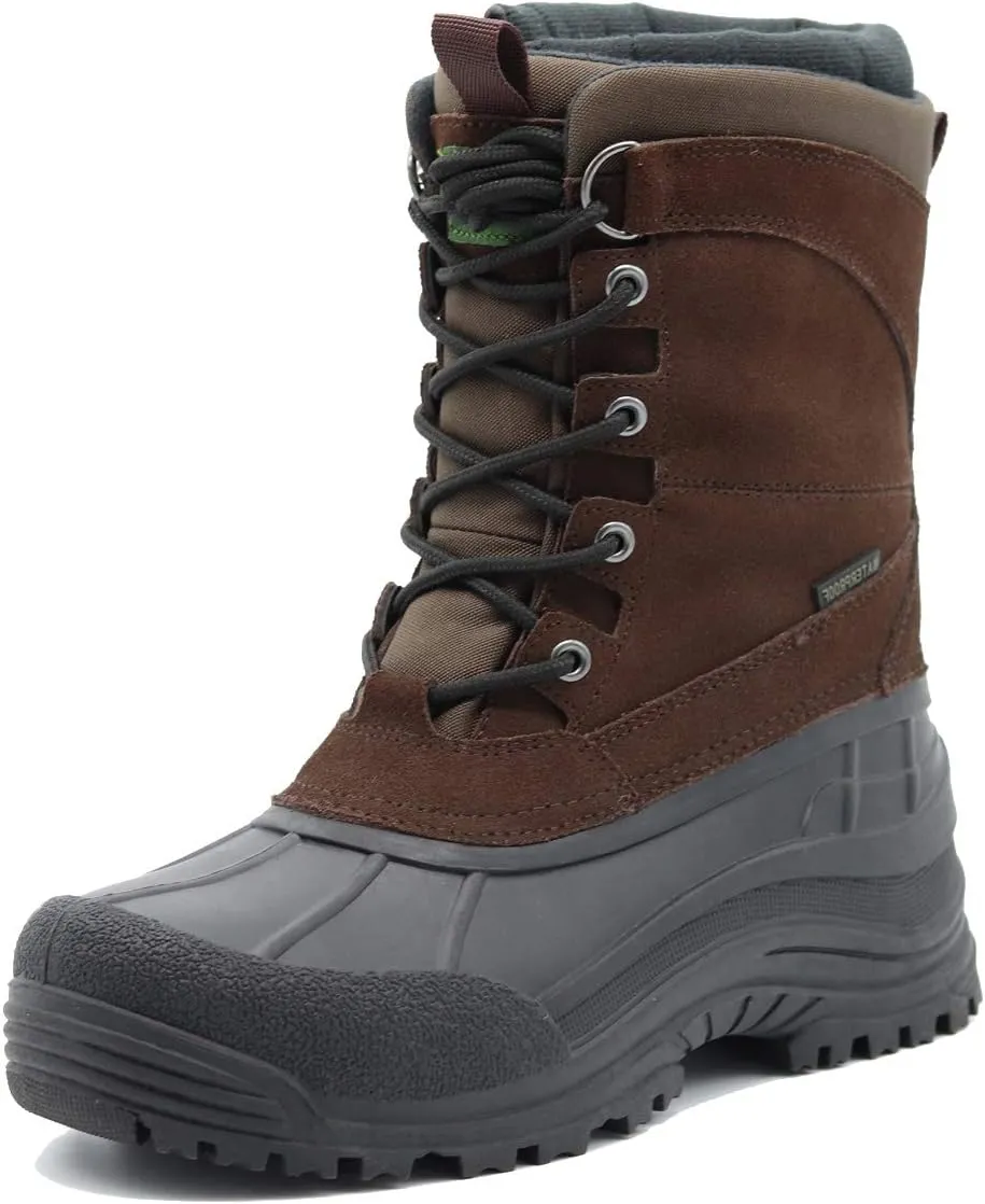 Men's Winter uggs are Waterproof, Non-Slip, Safe and Warm Outdoor Classic Suede, Detachable Lining, Non-Slip Rubber Outsole, Mid-Calf Height Boots