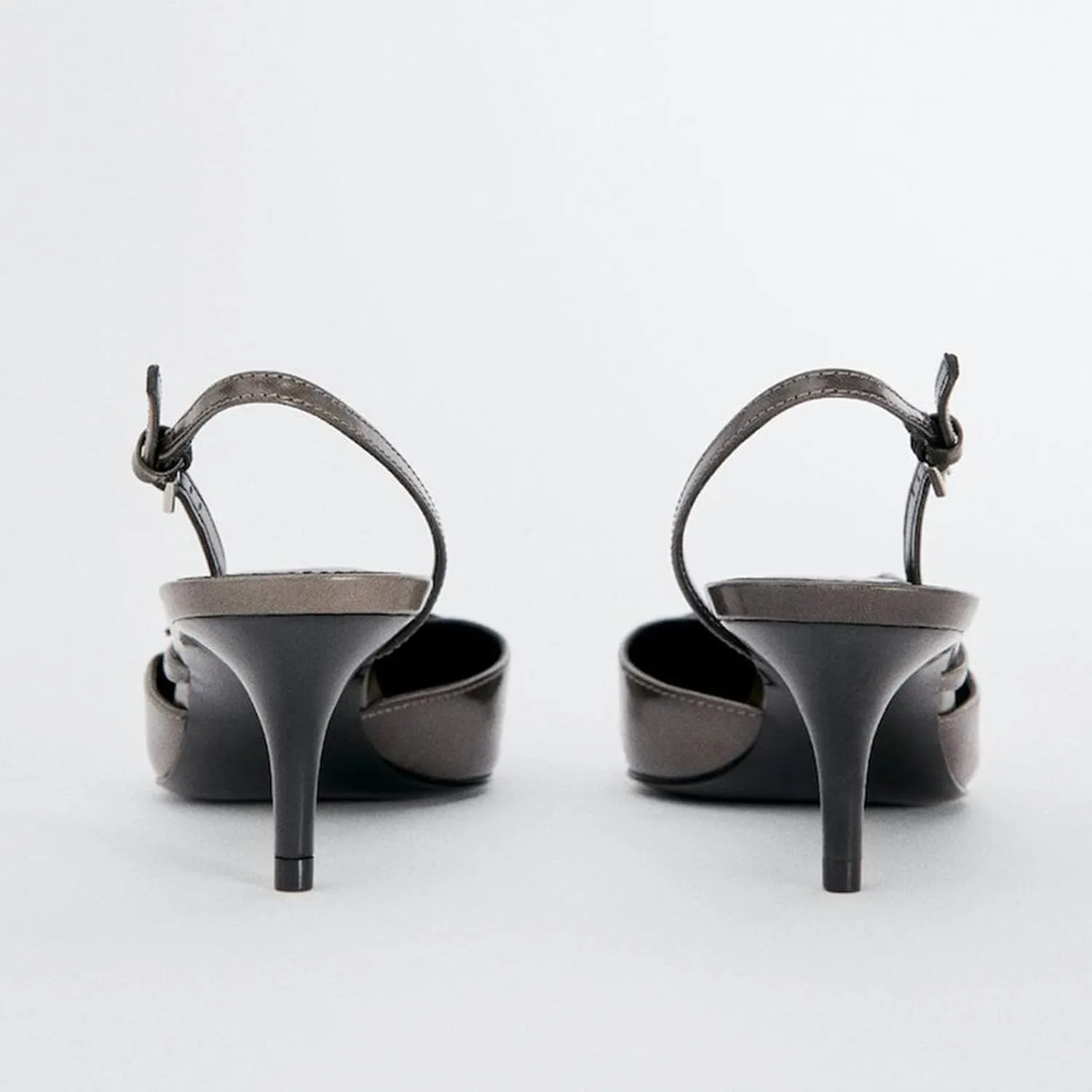 MICIFA Slingback Kitten Heels for Women Pointed Toe Stiletto Heels Slip On Pumps with Buckled Straps Dress Work Heeled Sandals