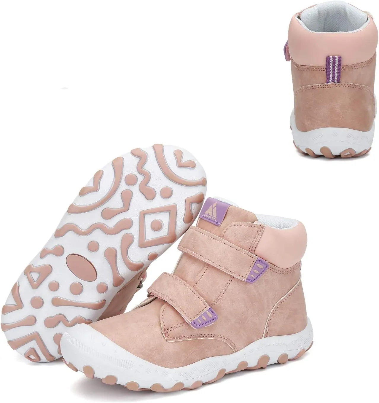 Mishansha Unisex-Child Outdoor Ankle Hiking Boots Boys Girls Trekking Walking Shoes with Hook and Loop