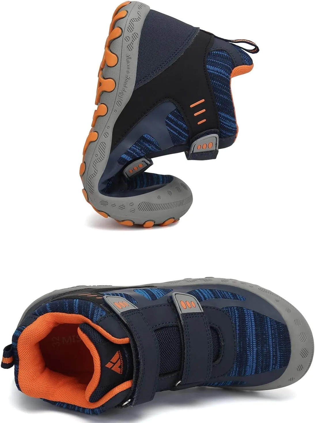 Mishansha Unisex-Child Outdoor Ankle Hiking Boots Boys Girls Trekking Walking Shoes with Hook and Loop