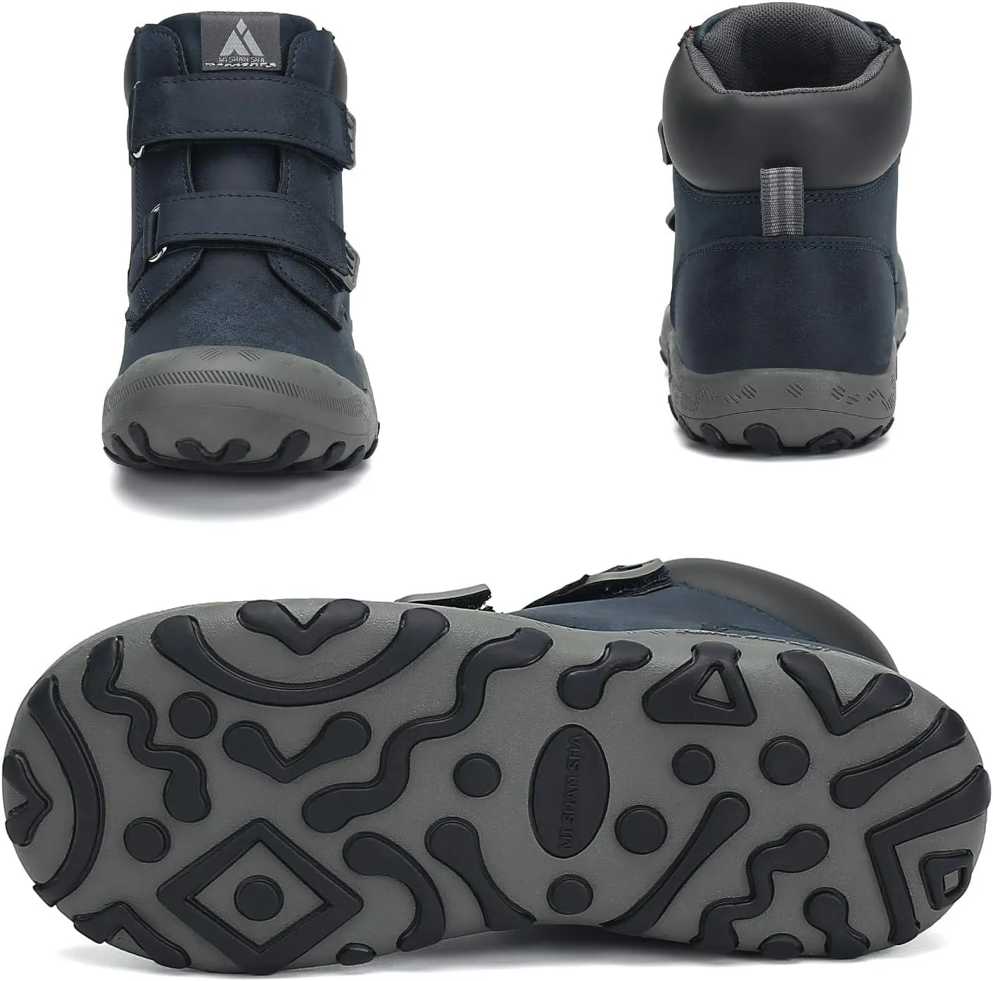 Mishansha Unisex-Child Outdoor Ankle Hiking Boots Boys Girls Trekking Walking Shoes with Hook and Loop