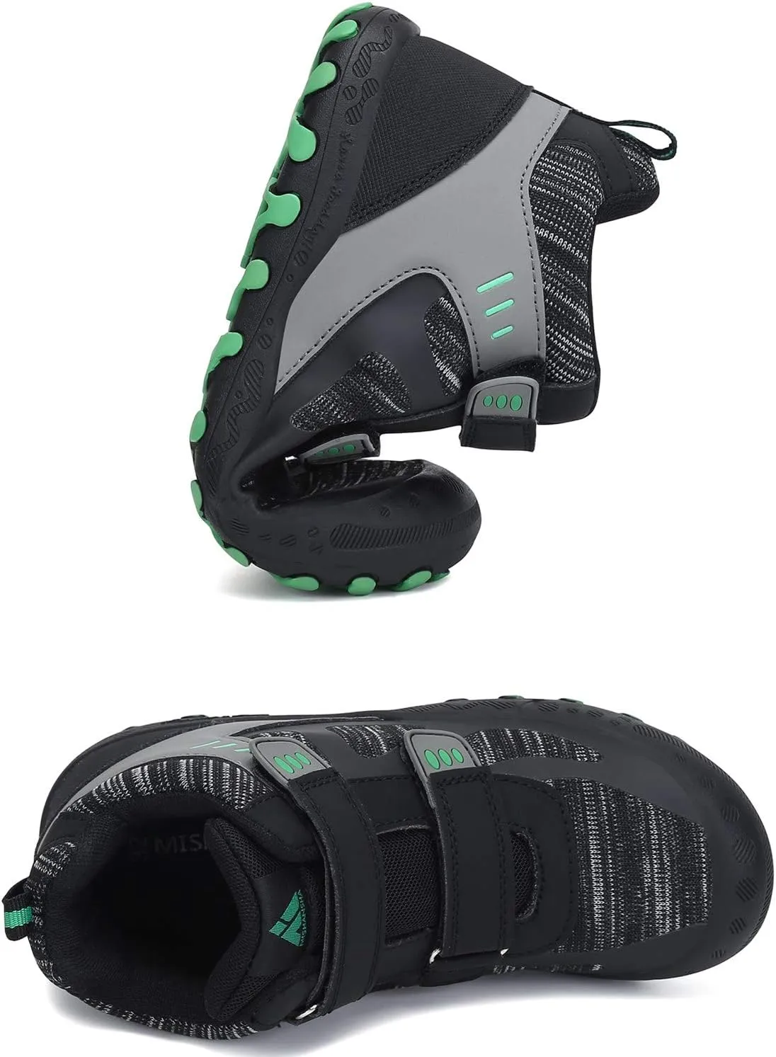 Mishansha Unisex-Child Outdoor Ankle Hiking Boots Boys Girls Trekking Walking Shoes with Hook and Loop