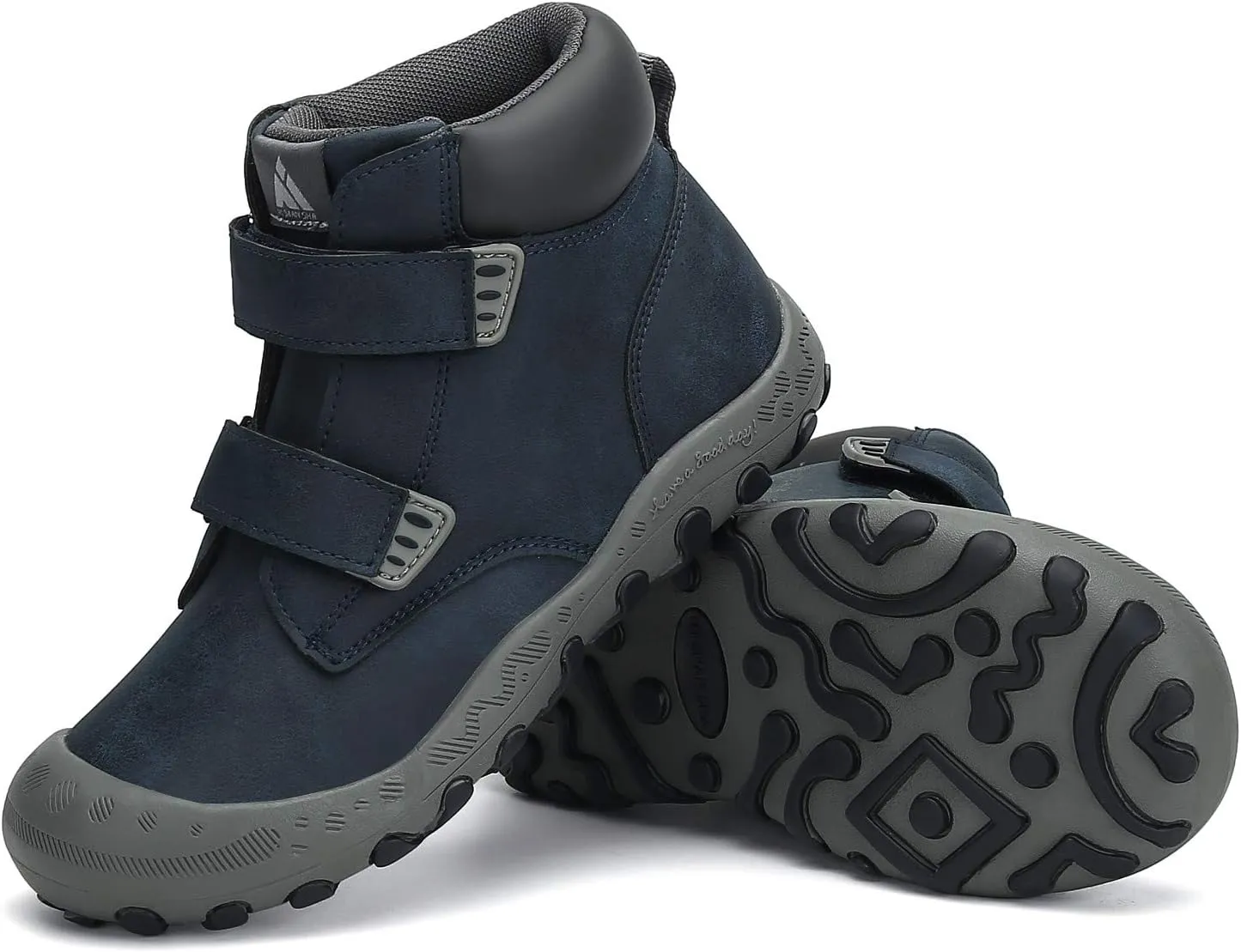 Mishansha Unisex-Child Outdoor Ankle Hiking Boots Boys Girls Trekking Walking Shoes with Hook and Loop