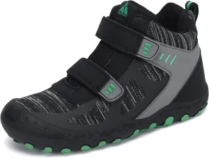 Mishansha Unisex-Child Outdoor Ankle Hiking Boots Boys Girls Trekking Walking Shoes with Hook and Loop